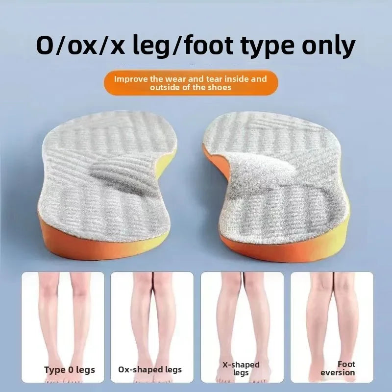 Orthotic Insoles for Men Women Leg Posture Correction Shoe Pad for Overpronation Supination Bow Legs Flat Feet Arch Support