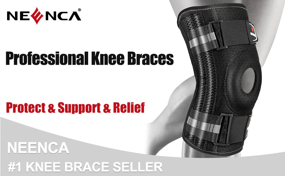 NEENCA Knee Brace for Knee Pain Knee Support with Side Stabilizers Men&Women Arthritis Meniscus Tear ACL PCL Runner Sports
