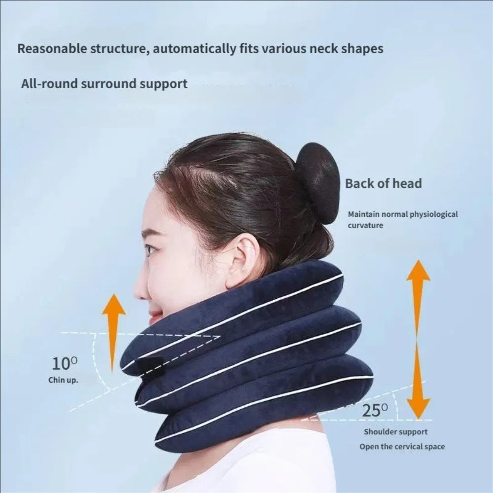 Cervical Neck Traction Device,Relief for Chronic Neck & Shoulder Alignment Pain,Inflatable Stretcher Collar for Neck Relief