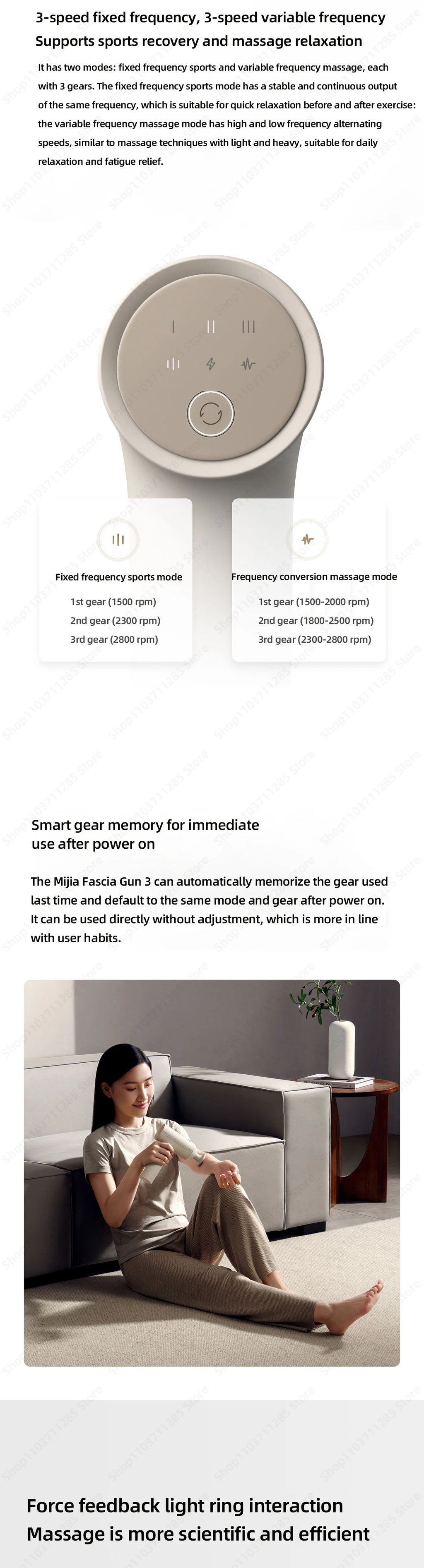 Xiaomi Mi Fascia Gun 3 Muscle Massage Gun Dual Mode 2450mAh 3 Massage Heads 25KG Thrust Shoulder and Neck Relaxation Massage