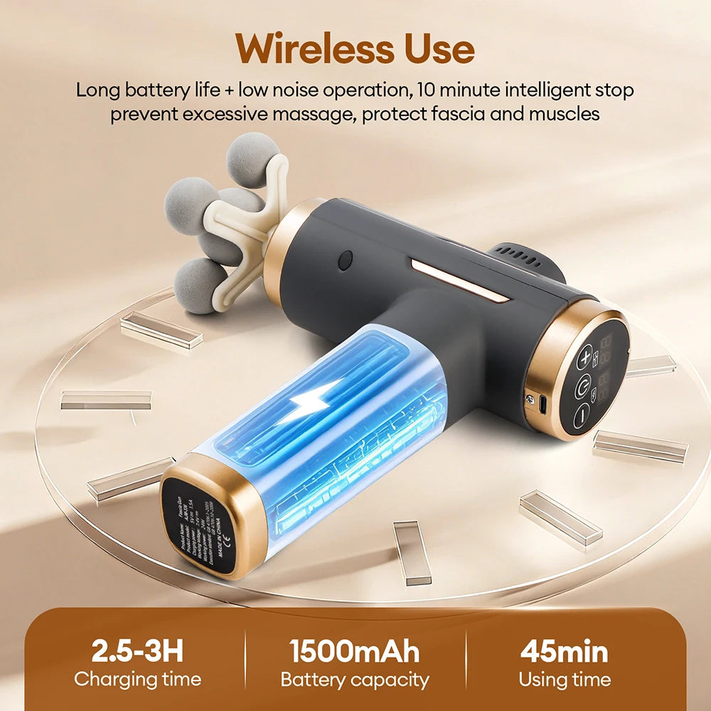 Electric Fascia Gun 99 Levels Deep Tissue Muscle Massage Gun High-Frequency Vibration for Shoulder Waist Leg Body masajeador